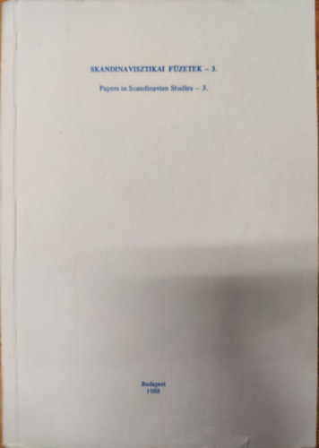 Balogh; Mast (szerk.) - Skandinavisztikai fzetek 3.