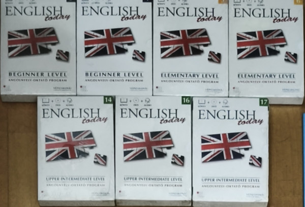 7db csomag (könyv+DVD+audio) az English Today sorozatból - English Today-Beginner Level 3., 4., Elementary Level 5., 6., Upper Intermediate Level-14., 16., 17.
