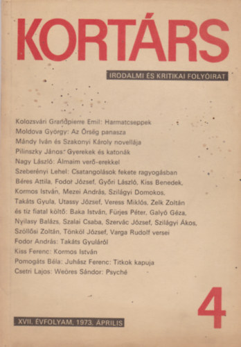 Kortárs 4 XVII. 1973. április