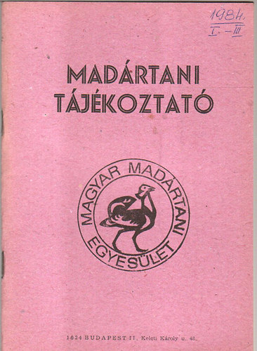 Nincs feltntetve - Madrtani tjkoztat 1984. janur-mrcius