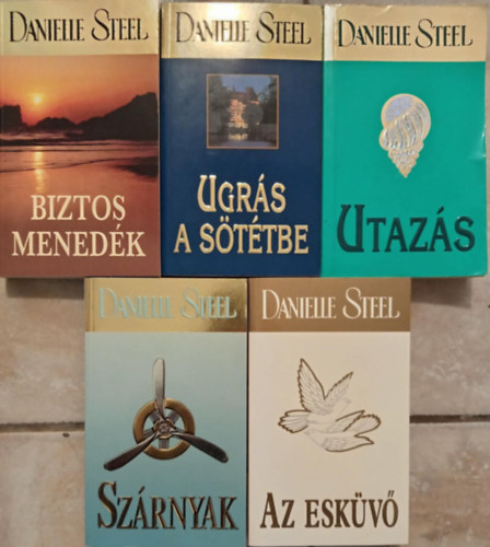 Danielle Steel - (5db) Danielle Steel romantikus könyvcsomag: Biztos menedék / Ugrás a sötétbe / Utazás / Szárnyak / Az esküvő