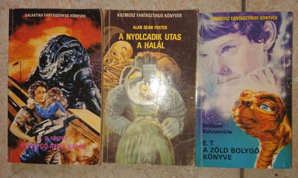 3 db klasszikus Sci -fi k�nyv: A nyolcadik utas a hal�l, A bolyg� neve hal�l, E.T. - A z�ld bolyg� k�nyve