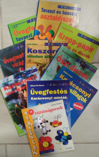 Tbb szerz - 10 db Sznes tletek fzet: vegfests/Tavaszi mintk+Tavaszi s hsvti asztaldszek+Krepp-papr llatkk s dszek+