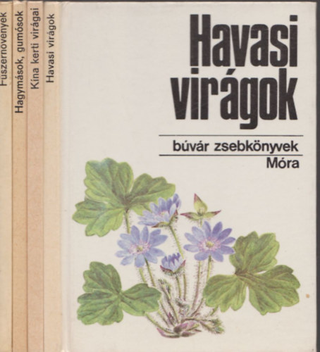 B�v�r zsebk�nyvek (4db.): Havasi vir�gok + K�na kerti vir�gai + Hagym�sok, gum�sok + F�szern�v�nyek
