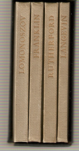 P. L. Kapica  (Szerz) Lukcs Katalin  (Fordt) Lomonoszov  (Rla szl) Franklin  (Rla szl) Rutherford  (Rla szl) Langevin  (Rla szl) - A tudomny oltrn I-IV. (Lomonoszov, Franklin, Rutherford, Langevin)
