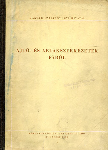 Vertse Dezs� (szerk.) - Ajt�- �s ablakszerkezetek f�b�l