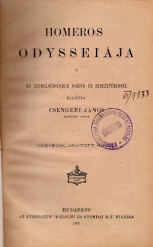Homeros, Csengeri J�nos - Homeros Odyssei�ja