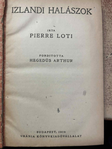 Pierre Loti - Izlandi halszok