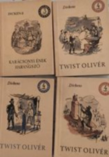 Dickens - 2 db Olcsó könyvtár regény: Dickens- Twist Olivér I-III., Dickens Karácsonyi ének