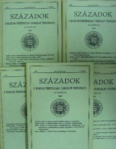 Szzadok - 121. vfolyam - 1987 -1-6. szm (5db, teljes vfolyam)