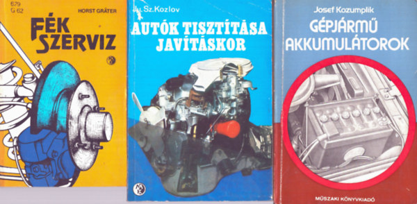Horst Grater, Ju.Sz.Kozlov, Josef Kozumplik - 3 db Mszaki: Fk szerviz + Gpjrm akkumultorok + Autk tiszttsa javtskor