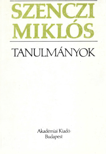Szenczi Miklós - Tanulmányok