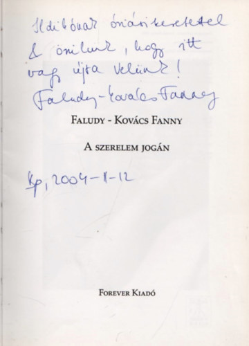 Faludy-Kov�cs Fanny - A szerelem jog�n