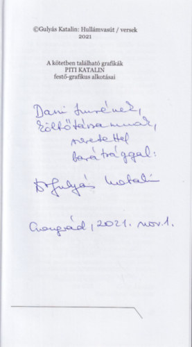 Gg Jnos (szerk.) - Hullmvast - Gulys Katalin versei - dediklt
