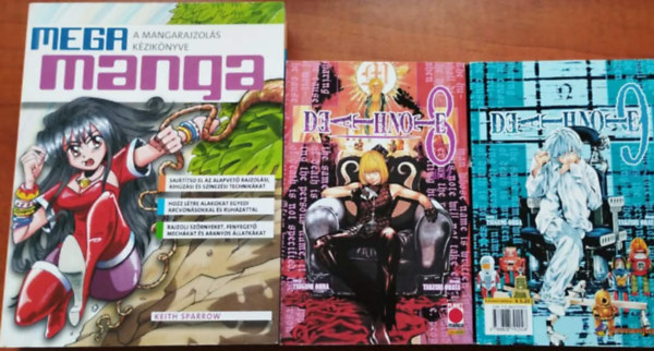 Ohba Tsugumi Takeshi Obata, Keith Sparrow - Mega Manga - A mangarajzol�s k�zik�nyve+Death note 7-8 angolul