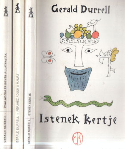 Gerald Durrell - 3 db Gerald Durrell m�: Csal�dom �s egy�b �llatfajt�k + Istenek kertje + F�rjhez adjuk a mam�t