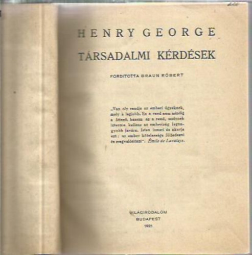 Henry George - Társadalmi kérdések
