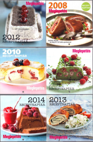 Több szerkesztő - 6 db Meglepetés recept naptár (2008, 2010, 2011, 2012, 2013, 2014)