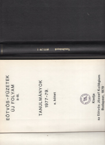 Tth Gbor (szerk) - Etvs-Fzetek j Folyam II-III. Tanulmnyok 1977-79. I-II. ktet