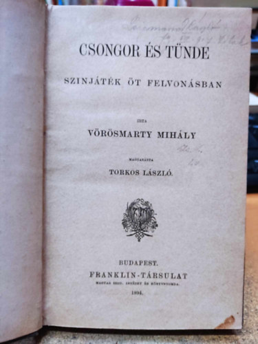 V�r�smarty Mih�ly - Csongor �s T�nde