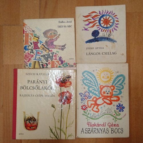 J�zsef Attila, Dallos Jen�, Sz�csi Katalin, P�sk�ndi G�za - 4 klasszikus mTr�f�s ABC, agyar mesek�nyv: A sz�rnyas bocs, Par�nyi b�lcs�lak�k, Tr�f�s ABC, L�ngos csillag