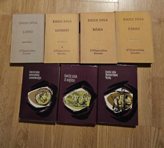 �mile Zola - �mile Zola K�nyvcsomag (7db) A P�nz+Lourdes+P�rizs+R�ma+A Hajsza+Rougon�k Szerencs�je+�Mouret Abb� V�tke