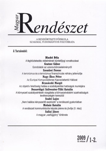 Blask Bla, Gratzer Gbor dr. - Magyar Rendszet 2009/ 1-2