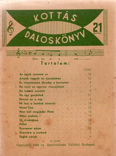 Kott�s Dalosk�nyv 21.