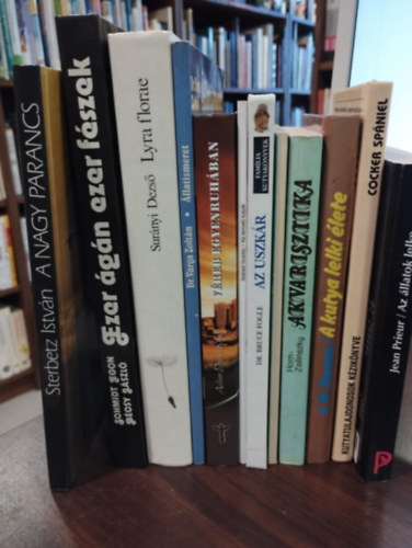 Jean Prieur, Frank Kane Phyllis Wise, Elizabeth Marshall Thomas, Dnes Jnos, Dr. Bruce Fogle, Szabadi Gusztv, Adam David Russ, Horn Pter, Dr. Varga Zoltn, Surnyi Dezs, Sterbetz Istvn, S - Termszet knyvcsomag 12 db-os: Az llatok lelke, Cocker spniel, A kutya lelki lete, 88 sznes oldal hzunk, kertnk madarairl,