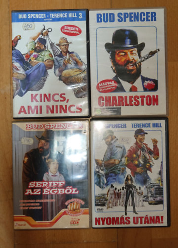 Bud Spencer, Terence Hill - Bud Spencer 4 filmje DVD-n: Kincs, ami nics, Seriff az �gb�l, Nyom�s ut�na!, Charleston