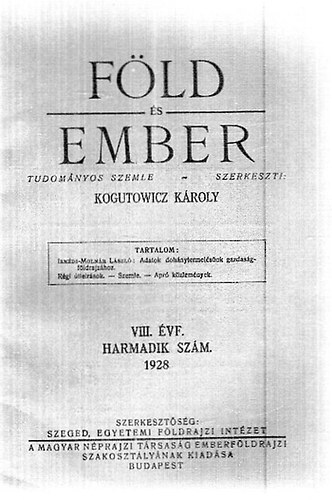 Kogutowitz Károly - Föld és ember 1928/3.
