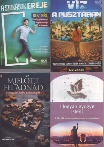 T�bb szerkeszt� - 4 db vall�sos f�zet: V�z a puszt�ban - A szok�sok ereje - Hogyan gy�gy�t Isten? - Miel�tt feladn�d (Fel�p�l�s lelki sebeinkb�l)