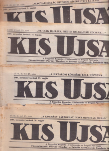 Pártay Tivadar - Kis Ujság I. évfolyam 1989. - (11. szám)