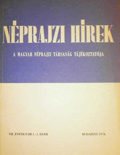 Nprajzi hrek (1978. VII. vfolyam 1-2. szm)