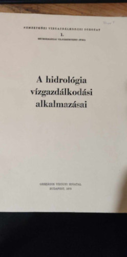 A hidrolgia vzgazdlkodsi alkalmazsai