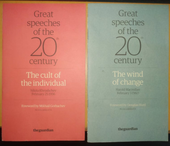 Harold Macmillan, Nikita Khruschchev - 2 db Great Speeches of the 20th Century: The Cult of the Individual + The Wind of Change (The Guardian)