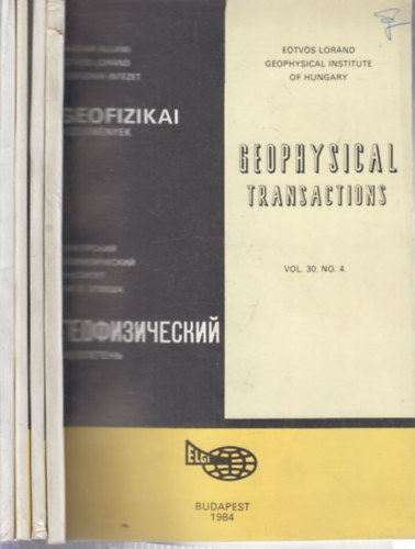 Sz. Kil�nyi �va (szerk.) - Geofizikai K�zlem�nyek - Geophysical Transactions Vol. 30/1-4.