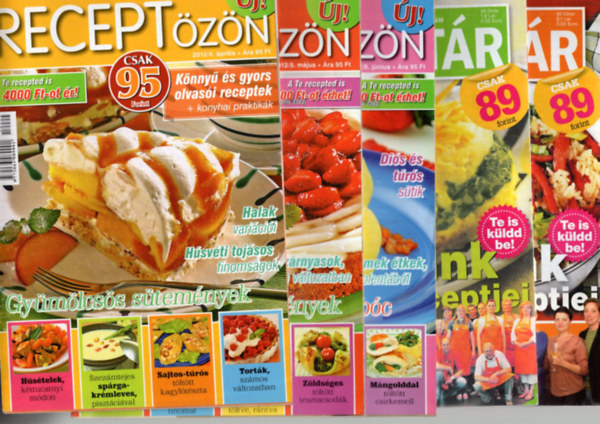5 db receptzn egytt: 2012/4. prilis, 2012/5. mjus, 2012/6. jnius, 2012/7. szm, 2012/9. szm.
