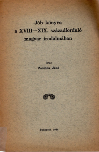 Zsoldos Jen - Jb knyve a XVIII-XIX. szzadfordul magyar irodalmban