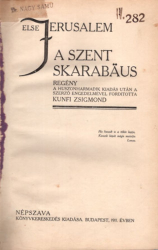 Jerusalem Else - A szent skarabaus
