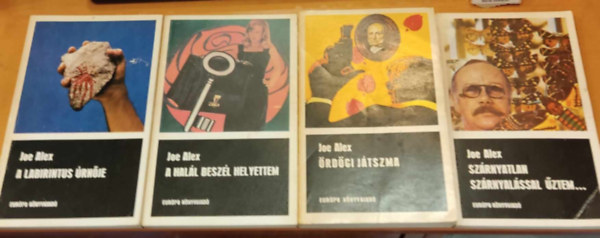Joe Alex - 4 db Joe Alex krimi: A halál beszél helyettem + A labirintus úrnője + Ördögi játszma + Szárnyatlan szárnyalással űztem...