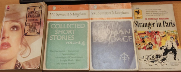 W.  Somerset Maugham - 4 db W. Somerset Maugham: Stranger in Paris + Of Human Bondage + Collected Short Stories Volume One + Collected Short Stories Volume 4