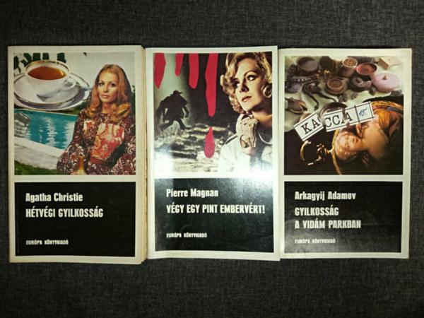 Agatha Christie, Pierre Magnan, Arkagyij Adamov - H�tv�gi gyilkoss�g + V�gy egy pint emberv�rt + Gyilkoss�g a vid�m parkban (3db Fekete K�nyvek krimi)