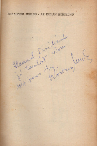 R�naszegi Mikl�s - Az indi�n hercegn�