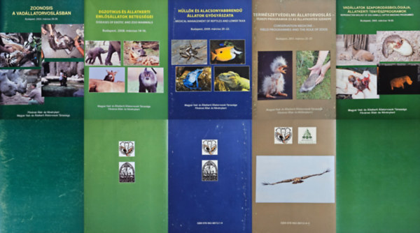 Molnár Viktor, Sós Endre, Liptovszky Mátyás - 5 db állatorvosi szakkönyv egzotikus állatok gyógyításáról: Egzotikus és állatkerti emlősállatok betegségei + Hüllők és alacsonyabbrendű állatok gyógyászata + Természetvédelmi állatorvoslás - Terepi programok és az állatkert