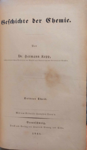 Hermann Kopp - Geschichte der Chemie 3-4. (A kmia trtnete 3-4.) nmet nyelven