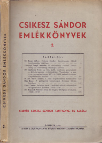 Dr. Mdis Lszl (szerk.) - Csikesz Sndor Emlkknyvek 2. - Tudomnyos dolgozatok