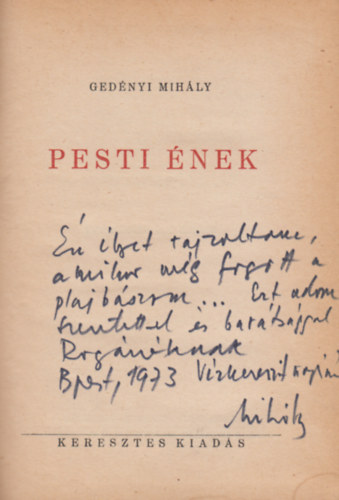Gednyi Mihly - Pesti nek