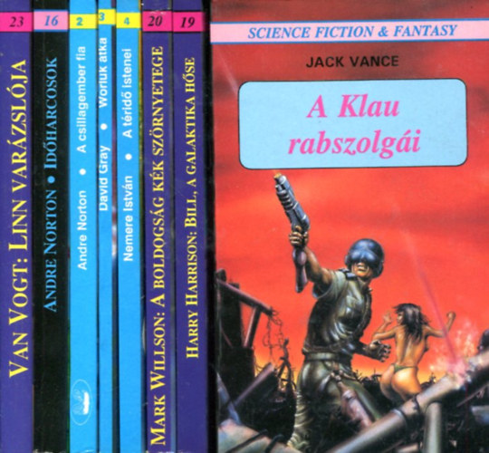 Tbb szerz - 8 db Science Fiction & Fantasy ktet (Jack Vance-Van Vogt-Andre Norton-David Gray-Nemere Istvn-Harry Harrison-Mark Wilson)