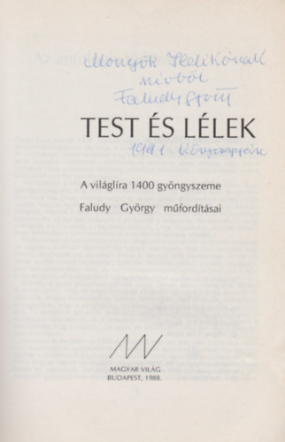 Faludy György - Test és lélek